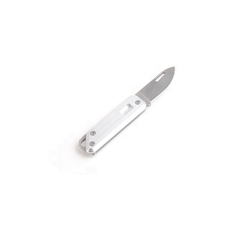 Portable Silver Color High Quality Stainless Steel Mini Folding Pocket Knife for Customized
