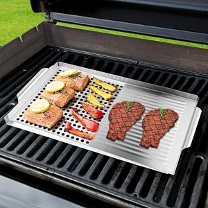Best seller Stainless steel No-stick Grill Basket,BBQ Pan,Vegetable Grill Basket pan