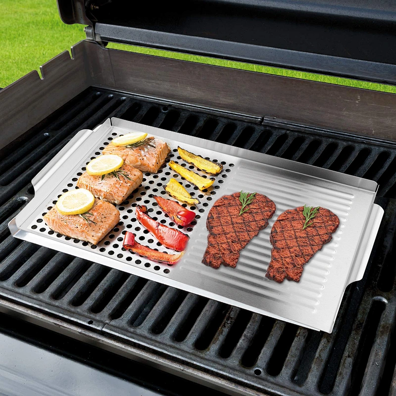 Best seller Stainless steel No-stick Grill Basket,BBQ Pan,Vegetable Grill Basket pan