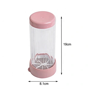 Transparent Plastic Sugar Shaker with Fine-mesh Lid Pink Cover for Baking & Cooking