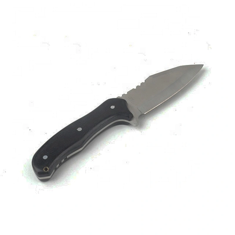 Professional camping survival outdoor knife with nylon sheath