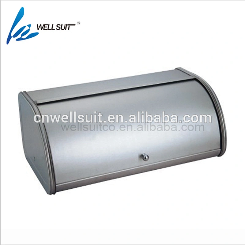Unique design roll top stainless steel bread box bread bin metal