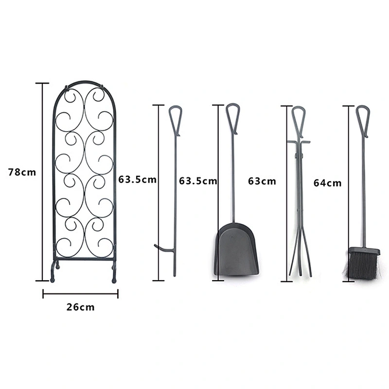 high quality  indoor metal fireplace tool set