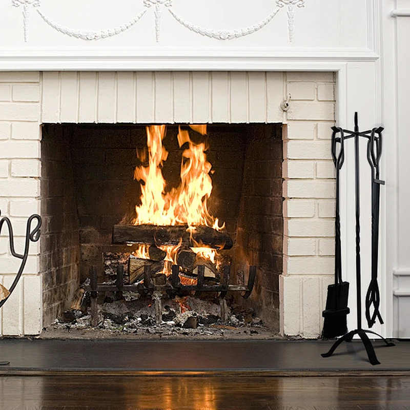 Fireplace Accessories Cast Iron Fire Log Fireside Fireplace tools sets