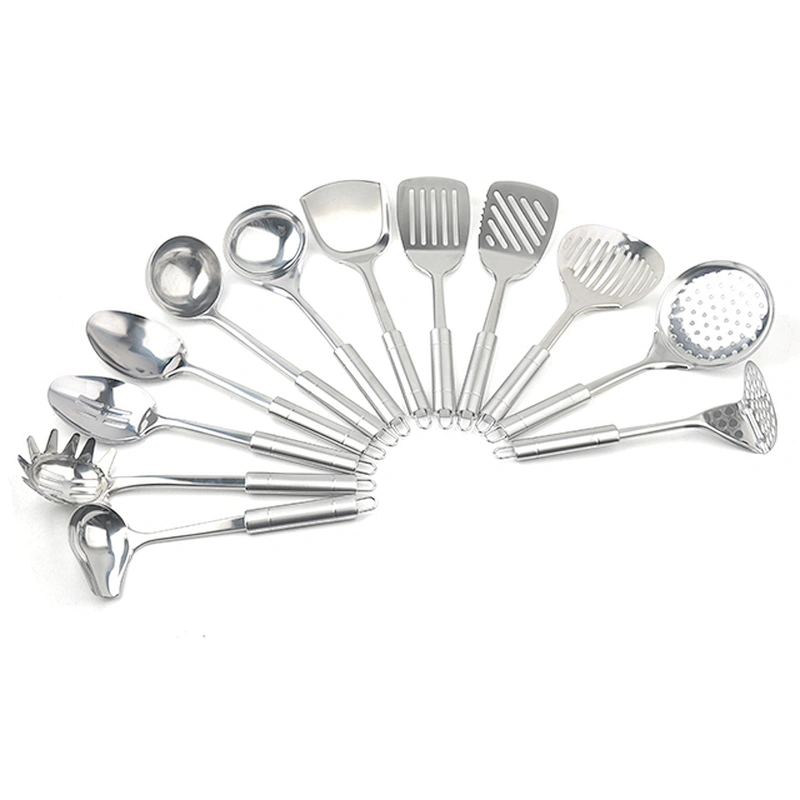 Stainless steel 401 pasta server Kitchen serving utensils set of 12 pcs