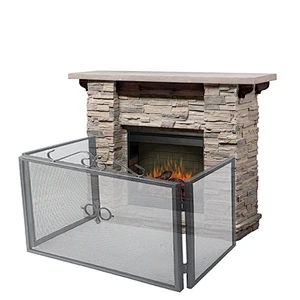 Hot Selling Iron Safe Proof Fence 3 Panel Metal Panel Gate Proof Fireplace Screen Free Standing