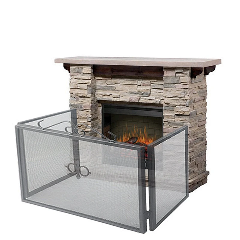 Hot Selling Iron Safe Proof Fence 3 Panel Metal Panel Gate Proof Fireplace Screen Free Standing