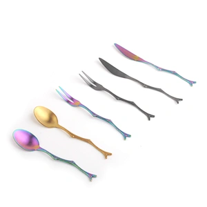 LOW MOQ High Quality Colorful Stainless Steel Cutlery Set For Gift Banquet
