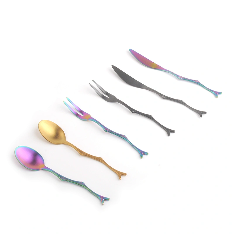 LOW MOQ High Quality Colorful Stainless Steel Cutlery Set For Gift Banquet