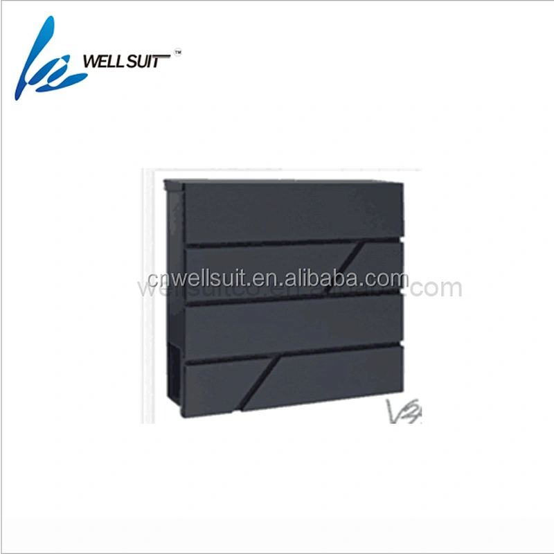 Locking Mailbox Modern Galvanized Steel Mailbox Lockable Post Mailbox Letterbox gray