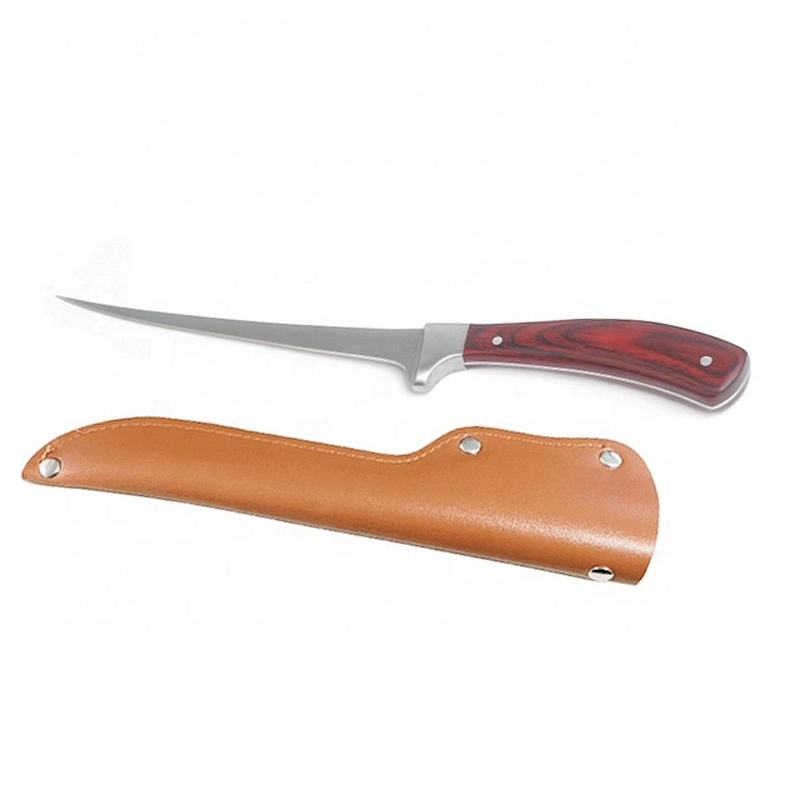 Portable Stainless Steel Outdoor Camping Fishing Filet Knife With Sheath