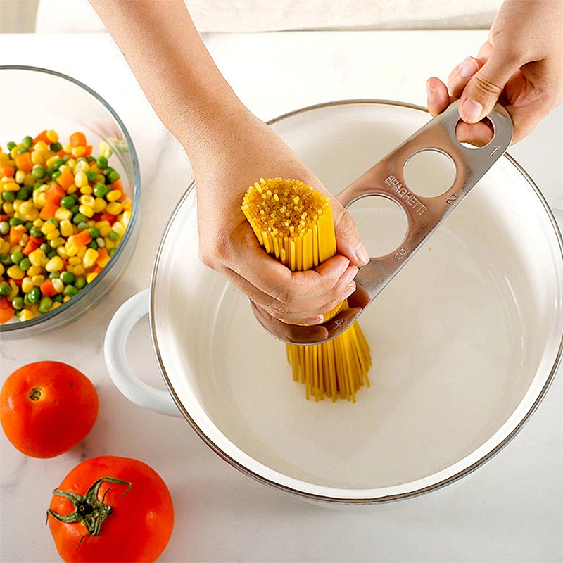 Multicolor 18-0 Stainless Steel Spaghetti Measuring Tool Pasta tools with 4 Serving Portion Pasta Gadgets