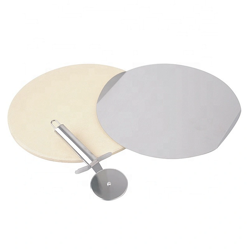 Double-deck stainless steel and stone pizza cutting board