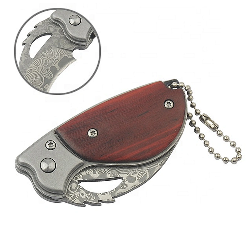 Promotional  new design CS Damascus   Pakka handle  Mini Folding Pocket Knife