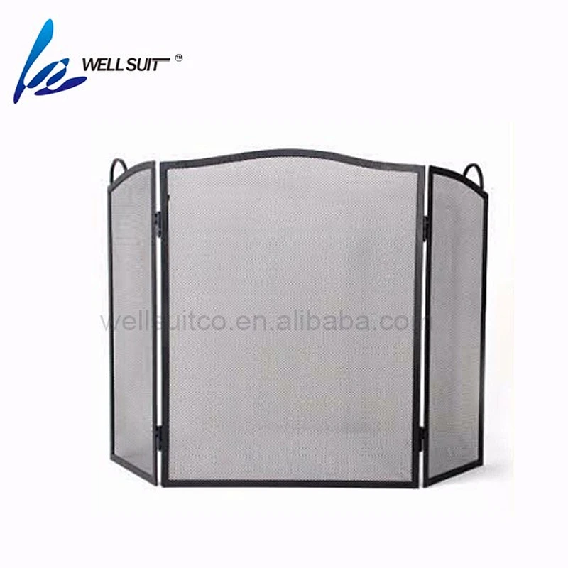 Fireplace screen Metal Fire Place Standing Gate Decorative Mesh Solid Baby Safe