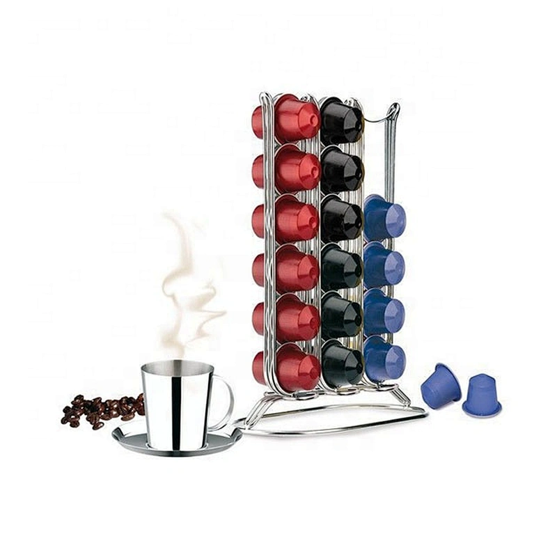 36 pods Iron spray stackable capsule coffee rack for coffee shops