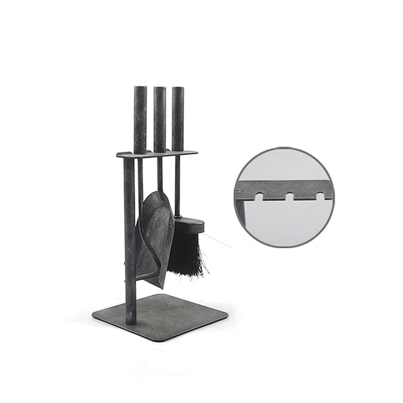 Modern 3 piece fireplace tool combination forge iron casting outdoor fire tools