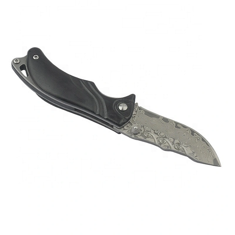 Multifunctional pocket steel damascus folding knife