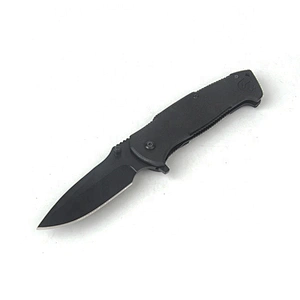 Portable folding utility pocket knife with black coating
