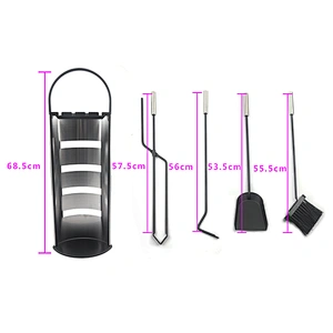 Black powder coating wholesale tools for fireplace accessories