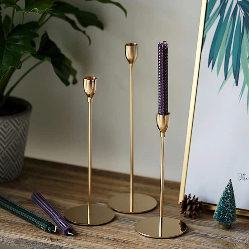 Iron and aluminum candle holder sets