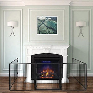 hot selling 5 leafs folding metal fireplace screen stairs guardrail safe for children