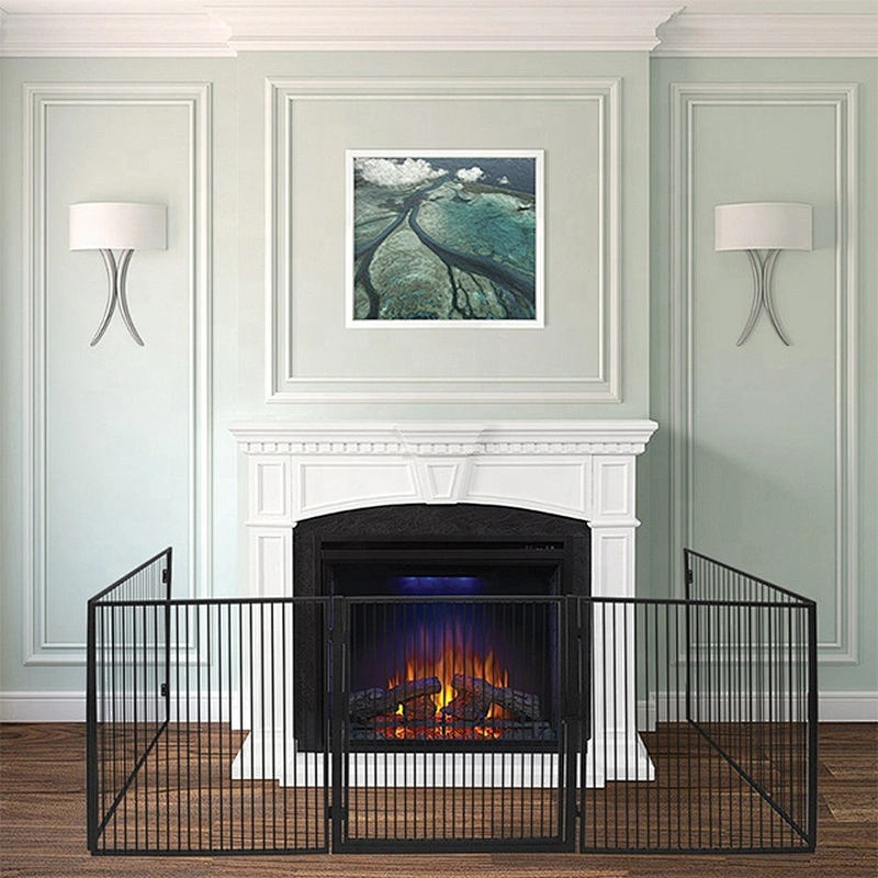 hot selling 5 leafs folding metal fireplace screen stairs guardrail safe for children