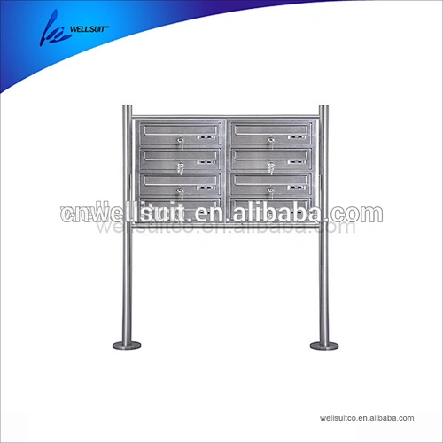 Classic 4 layers outdoor standing mailboxes and post with lock waterproof and letter box