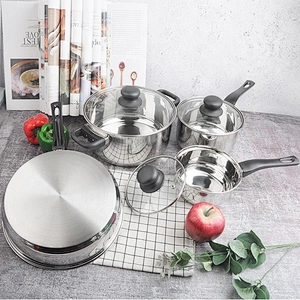 4Pcs High Quality stainless steel cooking Milk Sauce pot  Fry pan non stick cookware sets for home kitchen
