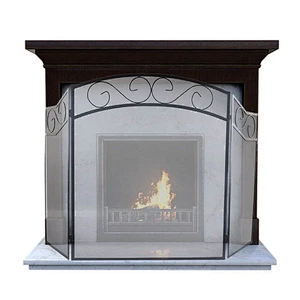 Durable hot selling metal Iron 3-panel fireplace screen for Guard Fence Accessories Steel Spark Guard