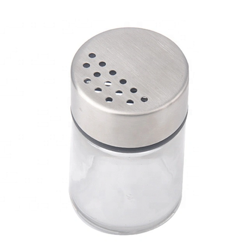 Stainless steel and glass spice shaker spice rack cruet