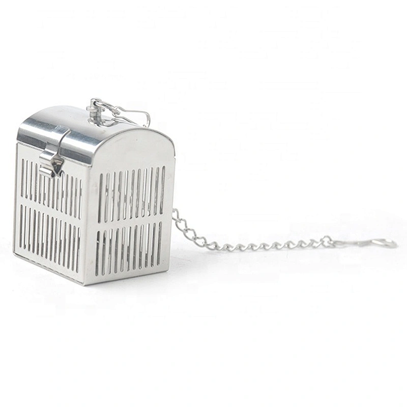 Mini eco-friendly box pattern tea ball strainer stainless steel tea infuser