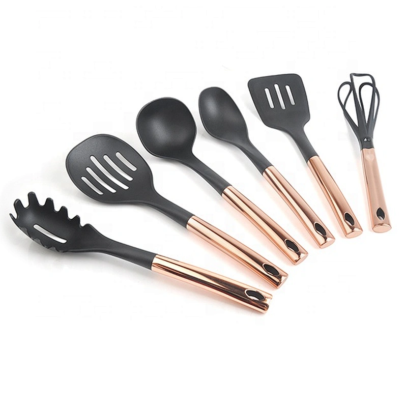 6 Pcs In 1 Set Silicone Kitchen Accessories Cooking Tools Kitchenware Cookware sets with stainless steel Handles