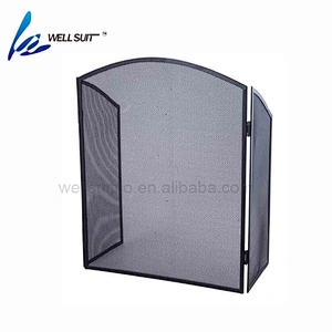 Popular Folding screen painted fireplace screen fire screen With Black Powder Coating