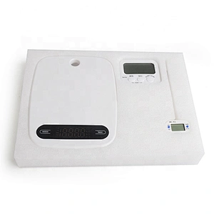 Manual plastic digital kitchen scale with thermometer and timer