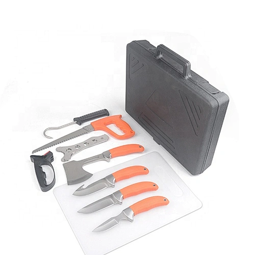 9 pcs Outdoor Camping Hunting Fishing Mulit  Purpose Knife Kit with Carry Case