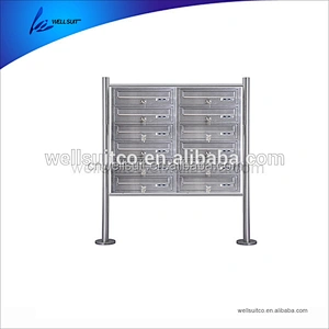 City outdoor stainless steel free standing mailboxes with lock waterproof letter box 3 layers letter box
