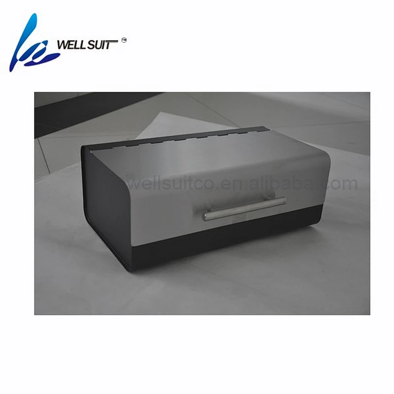 Bamboo cover cold rolling steel with powder coating bread box metal