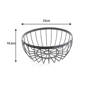 Round shape kitchen vegetable fruit metal basket wire mesh storage baskets