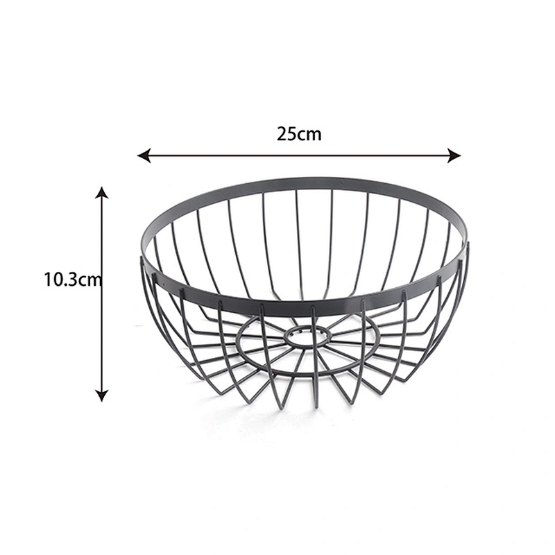 Round shape kitchen vegetable fruit metal basket wire mesh storage baskets