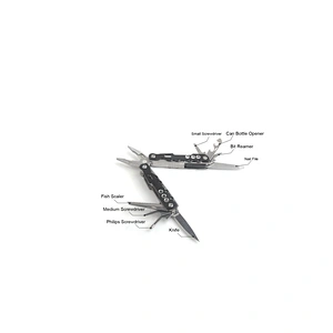 15 in 1 Stainless Steel Multi Function Pliers tools Phillips Screw Knife with Black Aluminum Handle
