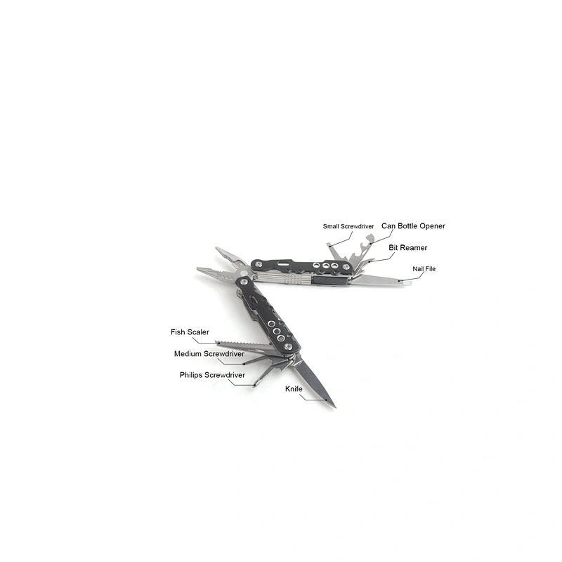 15 in 1 Stainless Steel Multi Function Pliers tools Phillips Screw Knife with Black Aluminum Handle