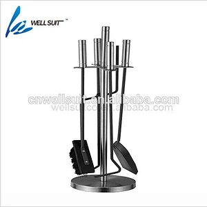 Tool Set Accessory for Fireplace Fireplace Steel 5 Pieces with Poker, Tongs, Shovel and Brush