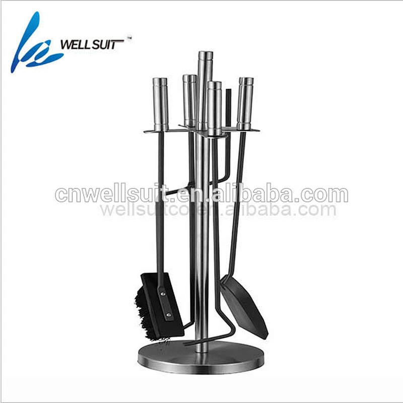 Tool Set Accessory for Fireplace Fireplace Steel 5 Pieces with Poker, Tongs, Shovel and Brush