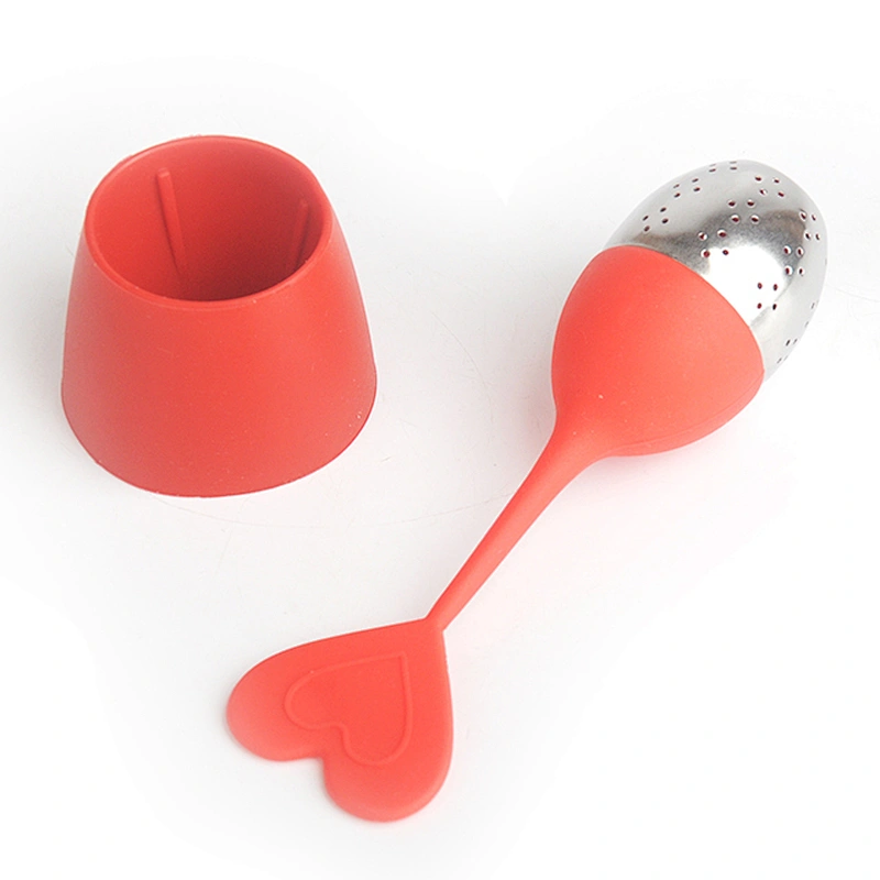 Food Grade Safe heart Shape Stainless Steel Silicone rubber Tea Infuser Tea Strainer Ball infuser