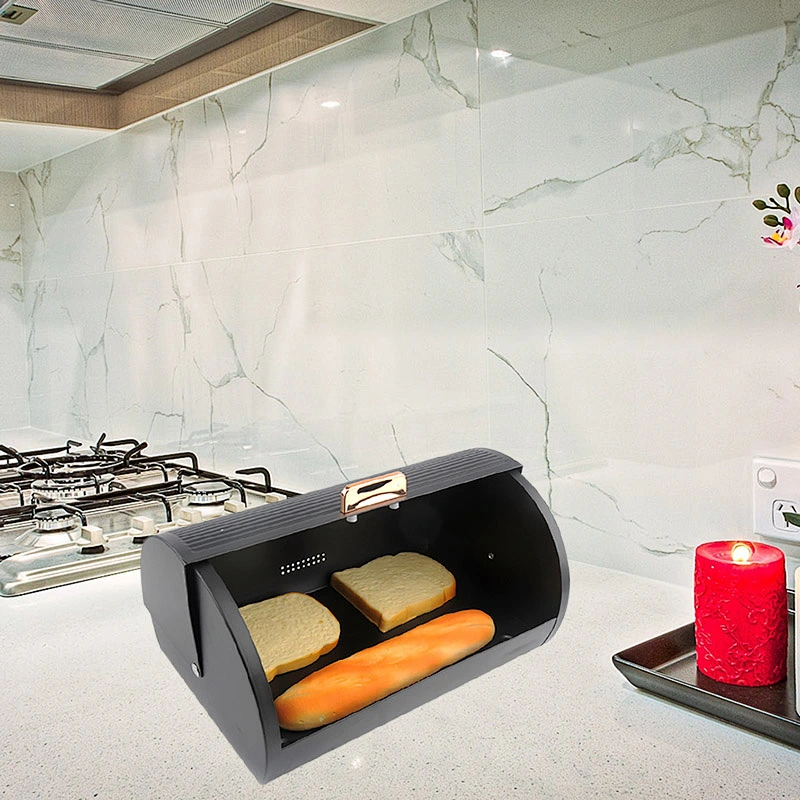 Bread Bin Box Keeper Food Storage Bin Case Home Kitchen Gifts with Roll Top Lid Food Storage Containers