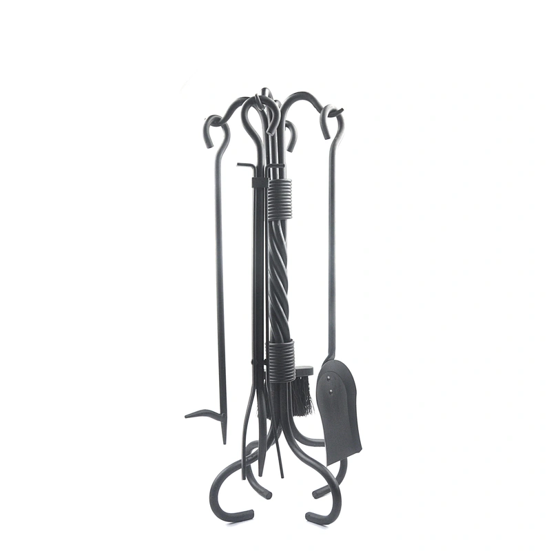 High Quality Black Metal Fireplace Tools Set For Sale