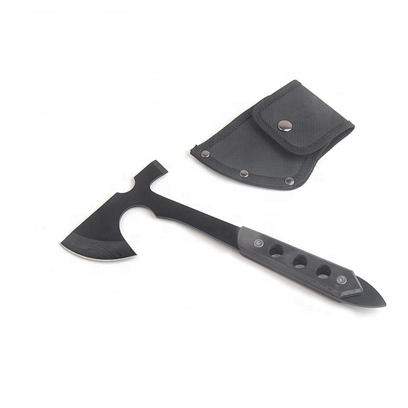 Multi Functions 10 Inches Black Color Stainless Steel G10 Handle Tomahawk Hatchet Axe with Sheath
