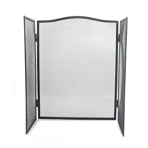 Iron Safe Proof Fence 3 Panel  Fireplace Screen Flat,Baby Safe Proof Fire Place Fence,Decorative Scroll Spark Guard Cover