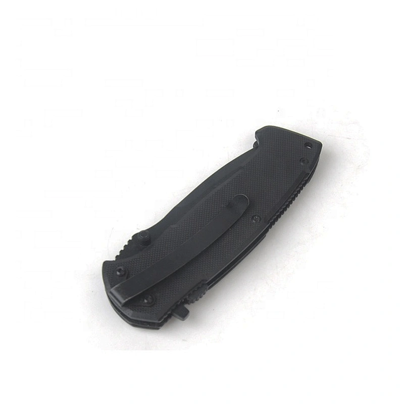 Portable folding utility pocket knife with black coating